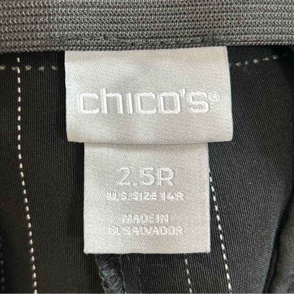 Chico’s Stretch Black Plaid Pants Elastic Band Pull On Pants Size 14. - Picture 12 of 13